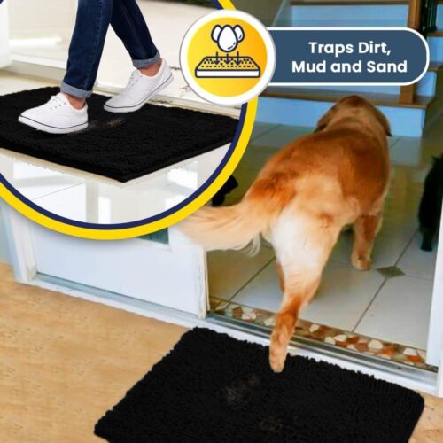 Muddy Mat® Shown on TV – Super Absorbent Microfiber Dog Door Mat for Muddy Paws, Non-Slip Washable Pet Rug, Quick Dry Chenille Entryway Carpet, Machine Washable Indoor Outdoor mat, Grey 30"x19" - Image 46