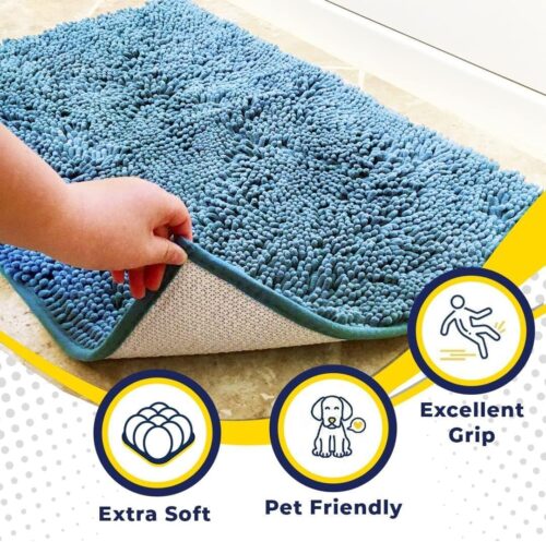 Muddy Mat® Shown on TV – Super Absorbent Microfiber Dog Door Mat for Muddy Paws, Non-Slip Washable Pet Rug, Quick Dry Chenille Entryway Carpet, Machine Washable Indoor Outdoor mat, Grey 30"x19" - Image 48