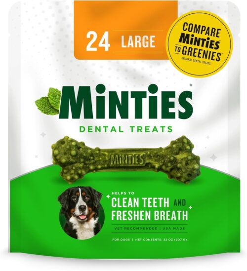Minties Dental Chews for Dogs, 40 Count, Vet-Recommended Mint-Flavored Dental Treats for Medium Dogs 25-50 lbs, Dental Bones Clean Teeth, Fight Bad Breath, and Removes Plaque and Tartar - Image 10