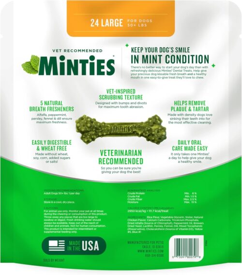 Minties Dental Chews for Dogs, 40 Count, Vet-Recommended Mint-Flavored Dental Treats for Medium Dogs 25-50 lbs, Dental Bones Clean Teeth, Fight Bad Breath, and Removes Plaque and Tartar - Image 13