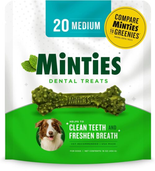 Minties Dental Chews for Dogs, 40 Count, Vet-Recommended Mint-Flavored Dental Treats for Medium Dogs 25-50 lbs, Dental Bones Clean Teeth, Fight Bad Breath, and Removes Plaque and Tartar - Image 14