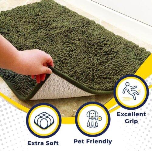Muddy Mat® Shown on TV – Super Absorbent Microfiber Dog Door Mat for Muddy Paws, Non-Slip Washable Pet Rug, Quick Dry Chenille Entryway Carpet, Machine Washable Indoor Outdoor mat, Grey 30"x19" - Image 56