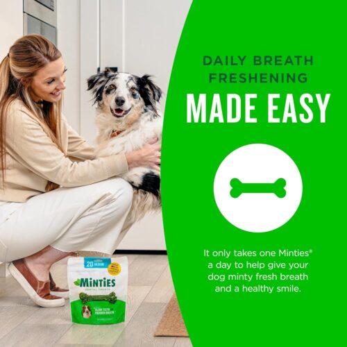 Minties Dental Chews for Dogs, 40 Count, Vet-Recommended Mint-Flavored Dental Treats for Medium Dogs 25-50 lbs, Dental Bones Clean Teeth, Fight Bad Breath, and Removes Plaque and Tartar - Image 21