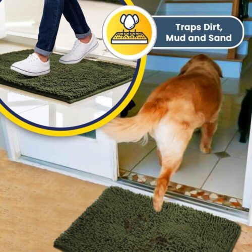 Muddy Mat® Shown on TV – Super Absorbent Microfiber Dog Door Mat for Muddy Paws, Non-Slip Washable Pet Rug, Quick Dry Chenille Entryway Carpet, Machine Washable Indoor Outdoor mat, Grey 30"x19" - Image 60
