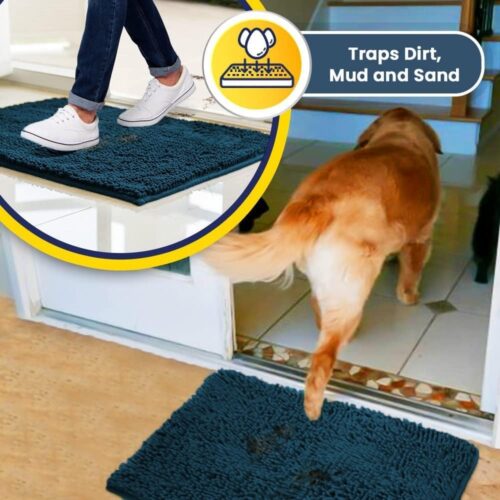 Muddy Mat® Shown on TV – Super Absorbent Microfiber Dog Door Mat for Muddy Paws, Non-Slip Washable Pet Rug, Quick Dry Chenille Entryway Carpet, Machine Washable Indoor Outdoor mat, Grey 30"x19" - Image 66