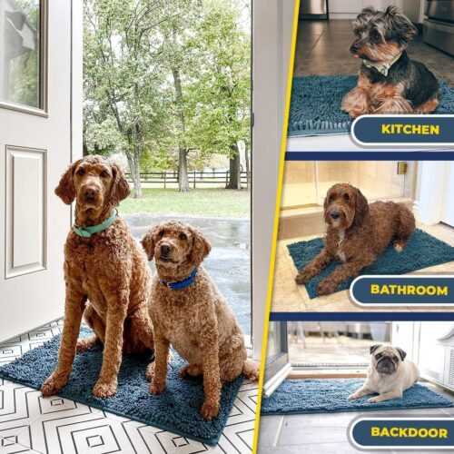 Muddy Mat® Shown on TV – Super Absorbent Microfiber Dog Door Mat for Muddy Paws, Non-Slip Washable Pet Rug, Quick Dry Chenille Entryway Carpet, Machine Washable Indoor Outdoor mat, Grey 30"x19" - Image 67