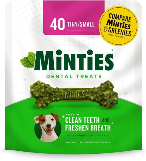 Minties Dental Chews for Dogs, 40 Count, Vet-Recommended Mint-Flavored Dental Treats for Medium Dogs 25-50 lbs, Dental Bones Clean Teeth, Fight Bad Breath, and Removes Plaque and Tartar - Image 29