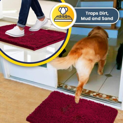 Muddy Mat® Shown on TV – Super Absorbent Microfiber Dog Door Mat for Muddy Paws, Non-Slip Washable Pet Rug, Quick Dry Chenille Entryway Carpet, Machine Washable Indoor Outdoor mat, Grey 30"x19" - Image 73
