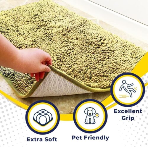 Muddy Mat® Shown on TV – Super Absorbent Microfiber Dog Door Mat for Muddy Paws, Non-Slip Washable Pet Rug, Quick Dry Chenille Entryway Carpet, Machine Washable Indoor Outdoor mat, Grey 30"x19" - Image 75