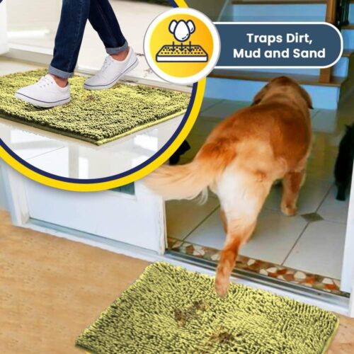 Muddy Mat® Shown on TV – Super Absorbent Microfiber Dog Door Mat for Muddy Paws, Non-Slip Washable Pet Rug, Quick Dry Chenille Entryway Carpet, Machine Washable Indoor Outdoor mat, Grey 30"x19" - Image 79