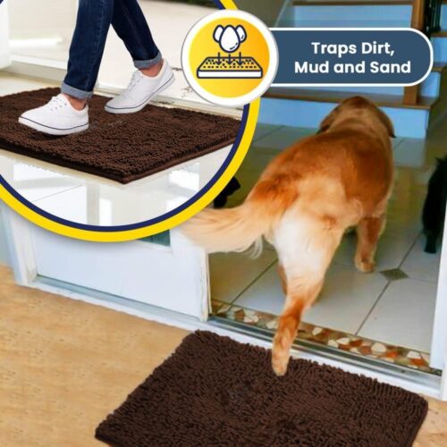 Muddy Mat® Shown on TV – Super Absorbent Microfiber Dog Door Mat for Muddy Paws, Non-Slip Washable Pet Rug, Quick Dry Chenille Entryway Carpet, Machine Washable Indoor Outdoor mat, Grey 30"x19" - Image 85