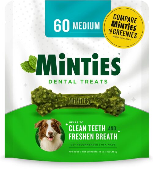 Minties Dental Chews for Dogs, 40 Count, Vet-Recommended Mint-Flavored Dental Treats for Medium Dogs 25-50 lbs, Dental Bones Clean Teeth, Fight Bad Breath, and Removes Plaque and Tartar - Image 47