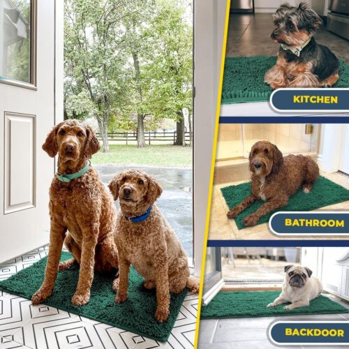 Muddy Mat® Shown on TV – Super Absorbent Microfiber Dog Door Mat for Muddy Paws, Non-Slip Washable Pet Rug, Quick Dry Chenille Entryway Carpet, Machine Washable Indoor Outdoor mat, Grey 30"x19" - Image 91