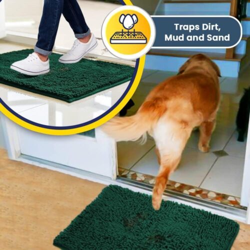 Muddy Mat® Shown on TV – Super Absorbent Microfiber Dog Door Mat for Muddy Paws, Non-Slip Washable Pet Rug, Quick Dry Chenille Entryway Carpet, Machine Washable Indoor Outdoor mat, Grey 30"x19" - Image 92
