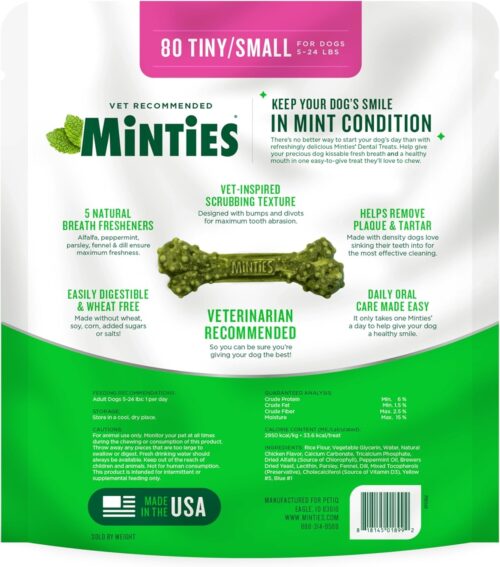 Minties Dental Chews for Dogs, 40 Count, Vet-Recommended Mint-Flavored Dental Treats for Medium Dogs 25-50 lbs, Dental Bones Clean Teeth, Fight Bad Breath, and Removes Plaque and Tartar - Image 53