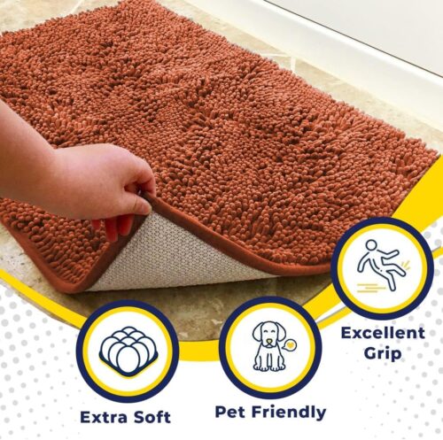 Muddy Mat® Shown on TV – Super Absorbent Microfiber Dog Door Mat for Muddy Paws, Non-Slip Washable Pet Rug, Quick Dry Chenille Entryway Carpet, Machine Washable Indoor Outdoor mat, Grey 30"x19" - Image 94