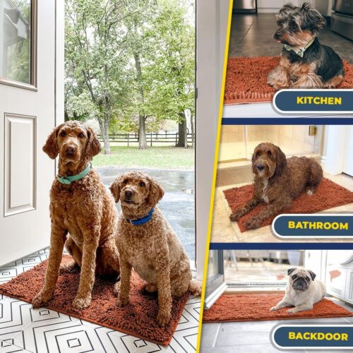 Muddy Mat® Shown on TV – Super Absorbent Microfiber Dog Door Mat for Muddy Paws, Non-Slip Washable Pet Rug, Quick Dry Chenille Entryway Carpet, Machine Washable Indoor Outdoor mat, Grey 30"x19" - Image 98