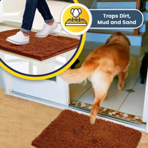 Muddy Mat® Shown on TV – Super Absorbent Microfiber Dog Door Mat for Muddy Paws, Non-Slip Washable Pet Rug, Quick Dry Chenille Entryway Carpet, Machine Washable Indoor Outdoor mat, Grey 30"x19" - Image 99
