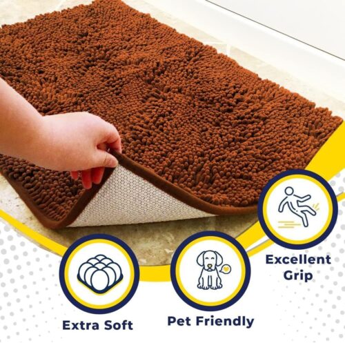 Muddy Mat® Shown on TV – Super Absorbent Microfiber Dog Door Mat for Muddy Paws, Non-Slip Washable Pet Rug, Quick Dry Chenille Entryway Carpet, Machine Washable Indoor Outdoor mat, Grey 30"x19" - Image 100