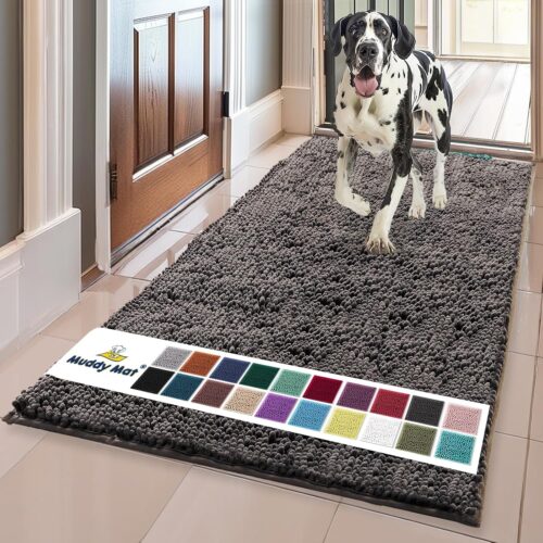 Muddy Mat® Shown on TV – Super Absorbent Microfiber Dog Door Mat for Muddy Paws, Non-Slip Washable Pet Rug, Quick Dry Chenille Entryway Carpet, Machine Washable Indoor Outdoor mat, Grey 30"x19" - Image 103