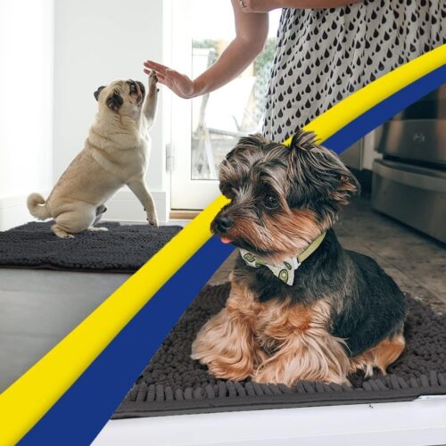 Muddy Mat® Shown on TV – Super Absorbent Microfiber Dog Door Mat for Muddy Paws, Non-Slip Washable Pet Rug, Quick Dry Chenille Entryway Carpet, Machine Washable Indoor Outdoor mat, Grey 30"x19" - Image 107