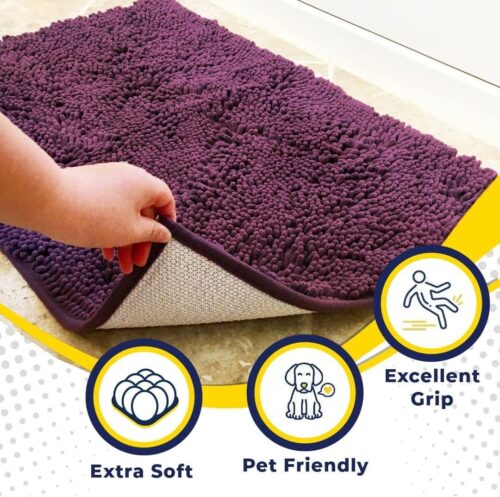 Muddy Mat® Shown on TV – Super Absorbent Microfiber Dog Door Mat for Muddy Paws, Non-Slip Washable Pet Rug, Quick Dry Chenille Entryway Carpet, Machine Washable Indoor Outdoor mat, Grey 30"x19" - Image 116