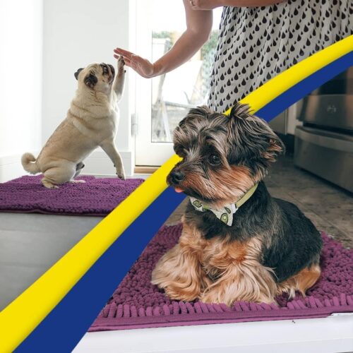 Muddy Mat® Shown on TV – Super Absorbent Microfiber Dog Door Mat for Muddy Paws, Non-Slip Washable Pet Rug, Quick Dry Chenille Entryway Carpet, Machine Washable Indoor Outdoor mat, Grey 30"x19" - Image 119