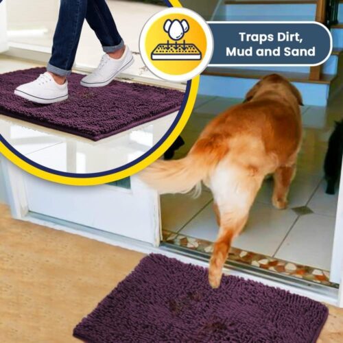 Muddy Mat® Shown on TV – Super Absorbent Microfiber Dog Door Mat for Muddy Paws, Non-Slip Washable Pet Rug, Quick Dry Chenille Entryway Carpet, Machine Washable Indoor Outdoor mat, Grey 30"x19" - Image 120