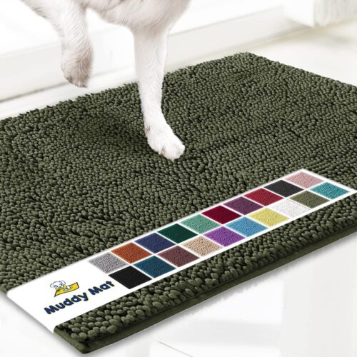 Muddy Mat® Shown on TV – Super Absorbent Microfiber Dog Door Mat for Muddy Paws, Non-Slip Washable Pet Rug, Quick Dry Chenille Entryway Carpet, Machine Washable Indoor Outdoor mat, Grey 30"x19" - Image 122