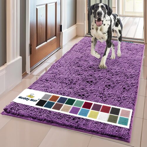 Muddy Mat® Shown on TV – Super Absorbent Microfiber Dog Door Mat for Muddy Paws, Non-Slip Washable Pet Rug, Quick Dry Chenille Entryway Carpet, Machine Washable Indoor Outdoor mat, Grey 30"x19" - Image 123