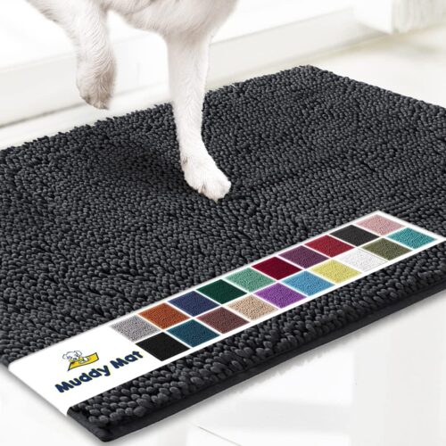 Muddy Mat® Shown on TV – Super Absorbent Microfiber Dog Door Mat for Muddy Paws, Non-Slip Washable Pet Rug, Quick Dry Chenille Entryway Carpet, Machine Washable Indoor Outdoor mat, Grey 30"x19" - Image 126