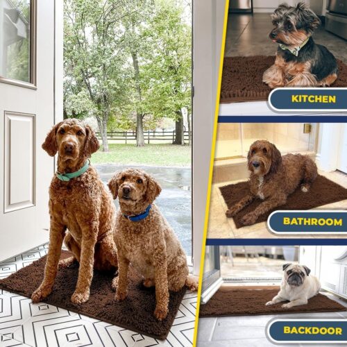 Muddy Mat® Shown on TV – Super Absorbent Microfiber Dog Door Mat for Muddy Paws, Non-Slip Washable Pet Rug, Quick Dry Chenille Entryway Carpet, Machine Washable Indoor Outdoor mat, Grey 30"x19" - Image 129