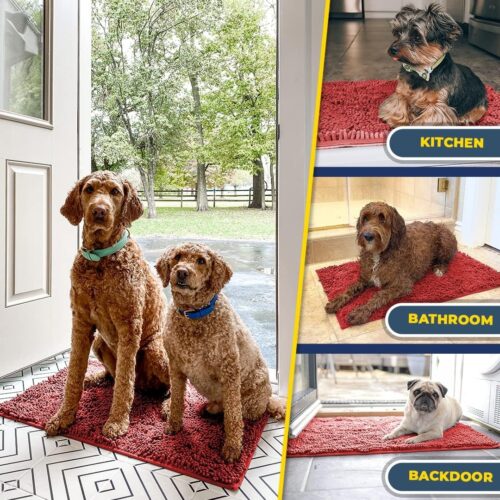 Muddy Mat® Shown on TV – Super Absorbent Microfiber Dog Door Mat for Muddy Paws, Non-Slip Washable Pet Rug, Quick Dry Chenille Entryway Carpet, Machine Washable Indoor Outdoor mat, Grey 30"x19" - Image 136