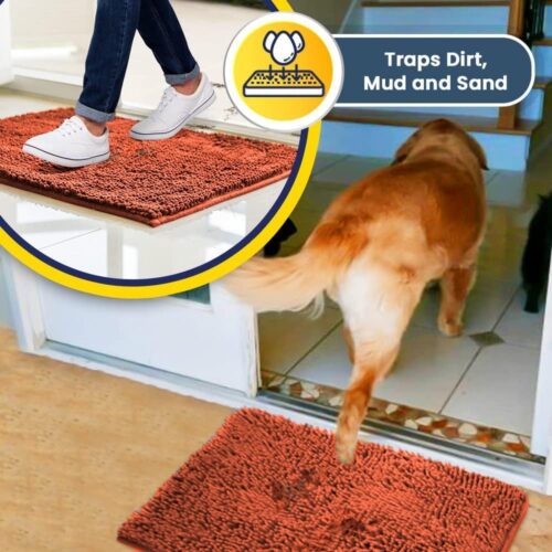 Muddy Mat® Shown on TV – Super Absorbent Microfiber Dog Door Mat for Muddy Paws, Non-Slip Washable Pet Rug, Quick Dry Chenille Entryway Carpet, Machine Washable Indoor Outdoor mat, Grey 30"x19" - Image 139