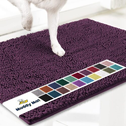 Muddy Mat® Shown on TV – Super Absorbent Microfiber Dog Door Mat for Muddy Paws, Non-Slip Washable Pet Rug, Quick Dry Chenille Entryway Carpet, Machine Washable Indoor Outdoor mat, Grey 30"x19" - Image 140