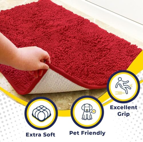 Muddy Mat® Shown on TV – Super Absorbent Microfiber Dog Door Mat for Muddy Paws, Non-Slip Washable Pet Rug, Quick Dry Chenille Entryway Carpet, Machine Washable Indoor Outdoor mat, Grey 30"x19" - Image 142