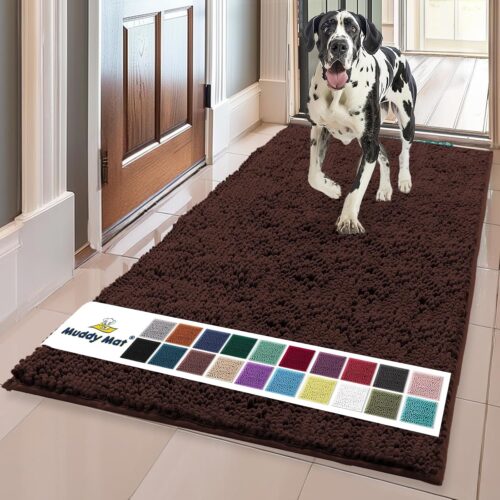 Muddy Mat® Shown on TV – Super Absorbent Microfiber Dog Door Mat for Muddy Paws, Non-Slip Washable Pet Rug, Quick Dry Chenille Entryway Carpet, Machine Washable Indoor Outdoor mat, Grey 30"x19" - Image 145