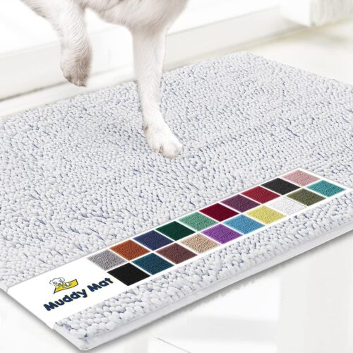 Muddy Mat® Shown on TV – Super Absorbent Microfiber Dog Door Mat for Muddy Paws, Non-Slip Washable Pet Rug, Quick Dry Chenille Entryway Carpet, Machine Washable Indoor Outdoor mat, Grey 30"x19" - Image 148