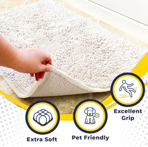 Muddy Mat® Shown on TV – Super Absorbent Microfiber Dog Door Mat for Muddy Paws, Non-Slip Washable Pet Rug, Quick Dry Chenille Entryway Carpet, Machine Washable Indoor Outdoor mat, Grey 30"x19" - Image 149