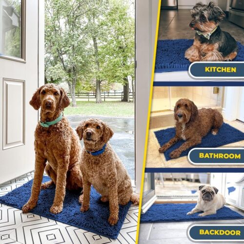 Muddy Mat® Shown on TV – Super Absorbent Microfiber Dog Door Mat for Muddy Paws, Non-Slip Washable Pet Rug, Quick Dry Chenille Entryway Carpet, Machine Washable Indoor Outdoor mat, Grey 30"x19" - Image 160