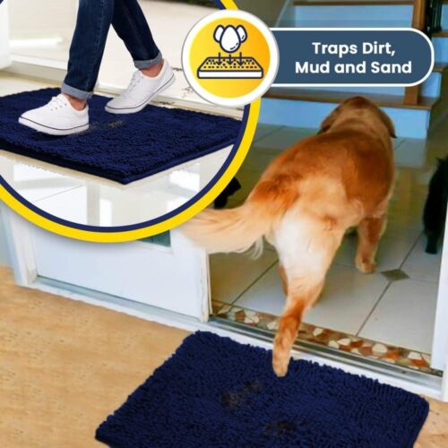 Muddy Mat® Shown on TV – Super Absorbent Microfiber Dog Door Mat for Muddy Paws, Non-Slip Washable Pet Rug, Quick Dry Chenille Entryway Carpet, Machine Washable Indoor Outdoor mat, Grey 30"x19" - Image 161
