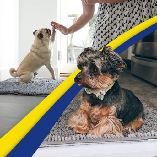 Muddy Mat® Shown on TV – Super Absorbent Microfiber Dog Door Mat for Muddy Paws, Non-Slip Washable Pet Rug, Quick Dry Chenille Entryway Carpet, Machine Washable Indoor Outdoor mat, Grey 30"x19" - Image 166