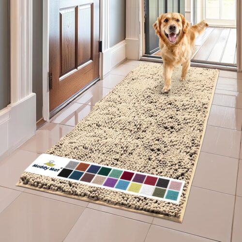Muddy Mat® Shown on TV – Super Absorbent Microfiber Dog Door Mat for Muddy Paws, Non-Slip Washable Pet Rug, Quick Dry Chenille Entryway Carpet, Machine Washable Indoor Outdoor mat, Grey 30"x19" - Image 168