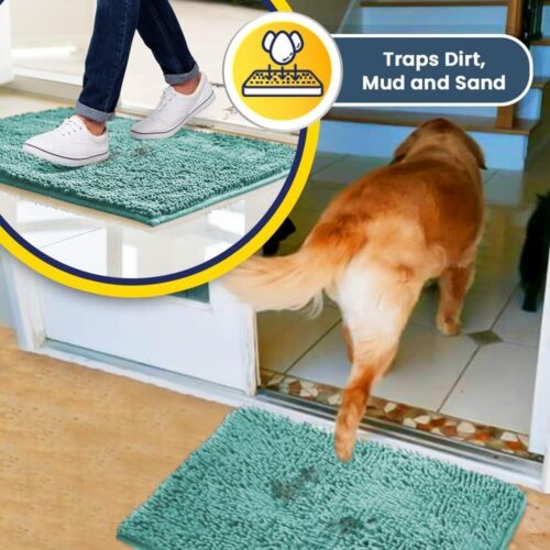 Muddy Mat® Shown on TV – Super Absorbent Microfiber Dog Door Mat for Muddy Paws, Non-Slip Washable Pet Rug, Quick Dry Chenille Entryway Carpet, Machine Washable Indoor Outdoor mat, Grey 30"x19" - Image 175