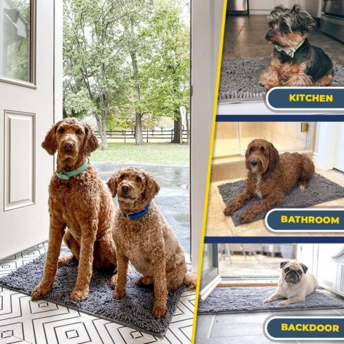 Muddy Mat® Shown on TV – Super Absorbent Microfiber Dog Door Mat for Muddy Paws, Non-Slip Washable Pet Rug, Quick Dry Chenille Entryway Carpet, Machine Washable Indoor Outdoor mat, Grey 30"x19" - Image 183