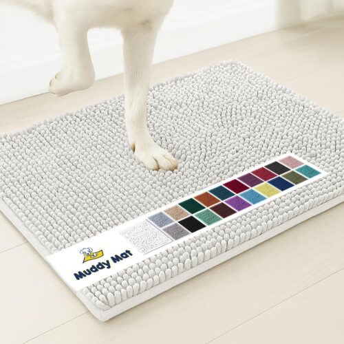 Muddy Mat® Shown on TV – Super Absorbent Microfiber Dog Door Mat for Muddy Paws, Non-Slip Washable Pet Rug, Quick Dry Chenille Entryway Carpet, Machine Washable Indoor Outdoor mat, Grey 30"x19" - Image 188