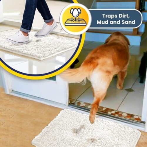 Muddy Mat® Shown on TV – Super Absorbent Microfiber Dog Door Mat for Muddy Paws, Non-Slip Washable Pet Rug, Quick Dry Chenille Entryway Carpet, Machine Washable Indoor Outdoor mat, Grey 30"x19" - Image 189