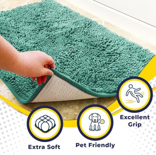 Muddy Mat® Shown on TV – Super Absorbent Microfiber Dog Door Mat for Muddy Paws, Non-Slip Washable Pet Rug, Quick Dry Chenille Entryway Carpet, Machine Washable Indoor Outdoor mat, Grey 30"x19" - Image 192