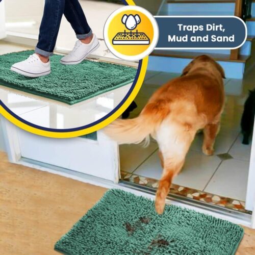 Muddy Mat® Shown on TV – Super Absorbent Microfiber Dog Door Mat for Muddy Paws, Non-Slip Washable Pet Rug, Quick Dry Chenille Entryway Carpet, Machine Washable Indoor Outdoor mat, Grey 30"x19" - Image 193