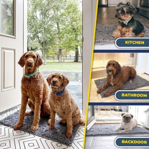 Muddy Mat® Shown on TV – Super Absorbent Microfiber Dog Door Mat for Muddy Paws, Non-Slip Washable Pet Rug, Quick Dry Chenille Entryway Carpet, Machine Washable Indoor Outdoor mat, Grey 30"x19" - Image 203